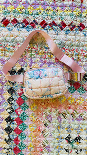 Quilted Floral Print Belt Bag