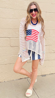 Brighton Striped Shorts-Navy & Natural