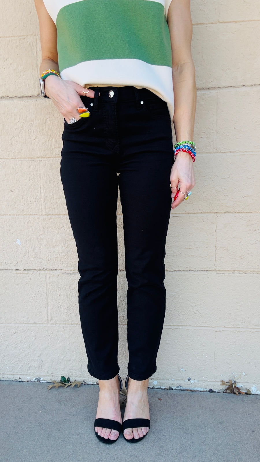 Sleek Control Cropped Black Jeans