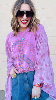 Peace & Petals Dolman Top-Dusty Rose