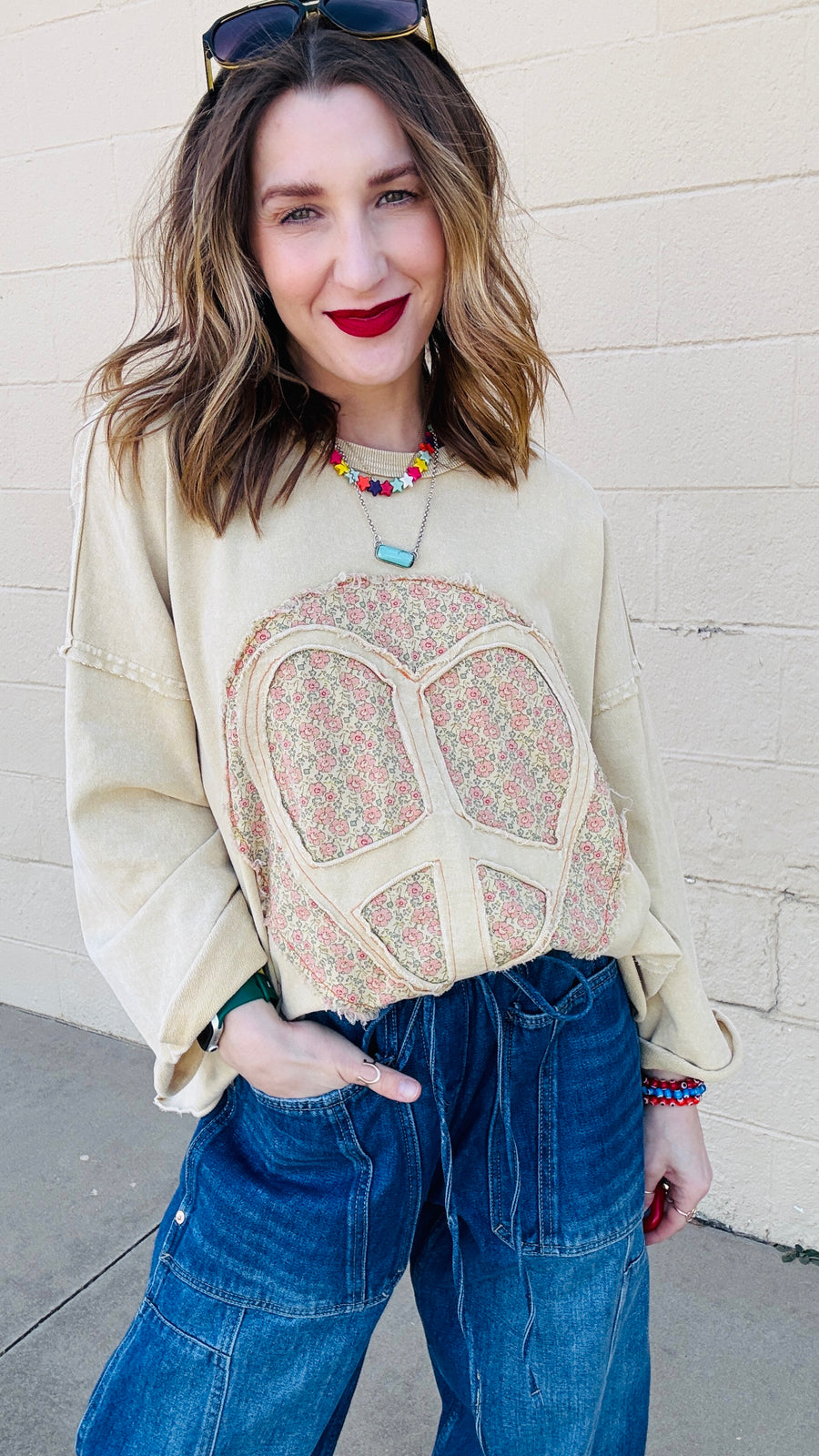 Boho Peace Patch Tee-Dijon