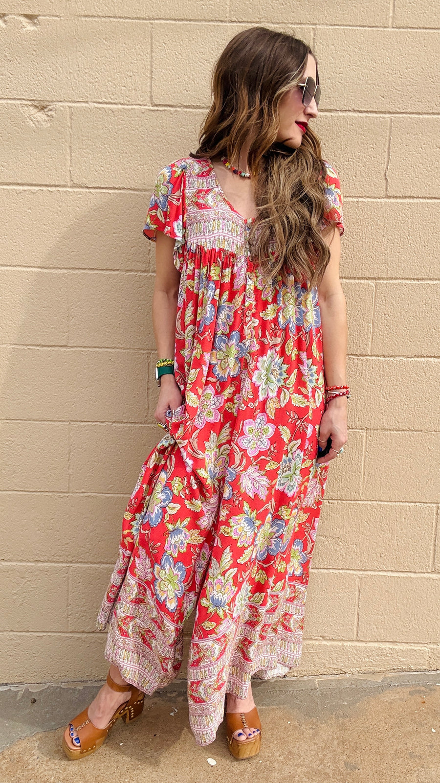 Blossom Breeze Flutter Sleeve Jumpsuit