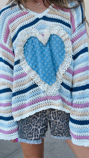 Sweetheart Stripes Hooded Sweater