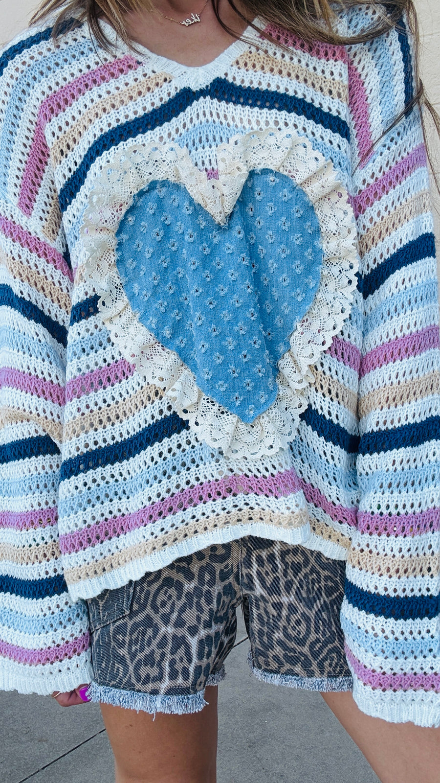 Sweetheart Stripes Hooded Sweater