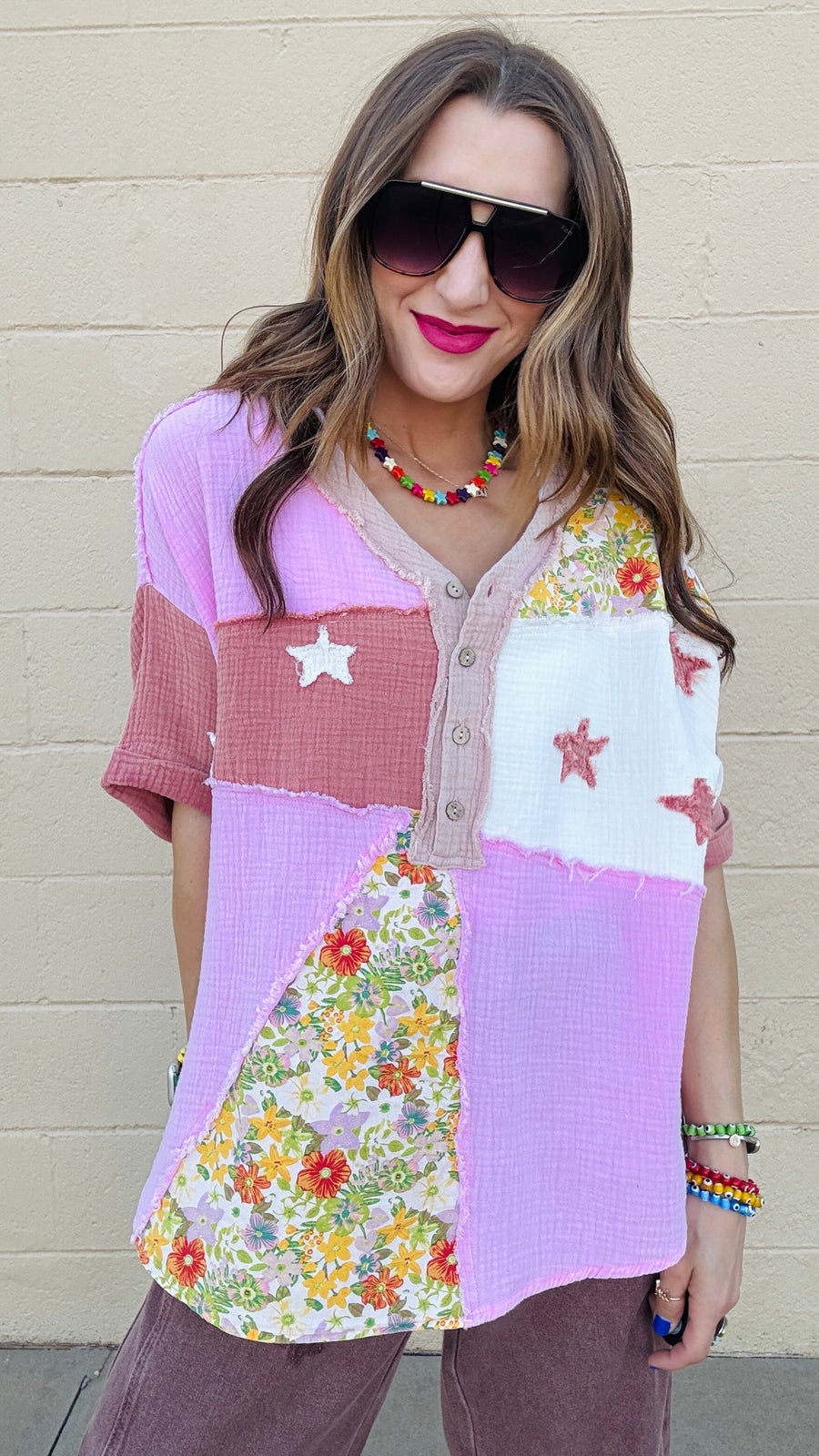 Starlit Bloom Gauze Top
