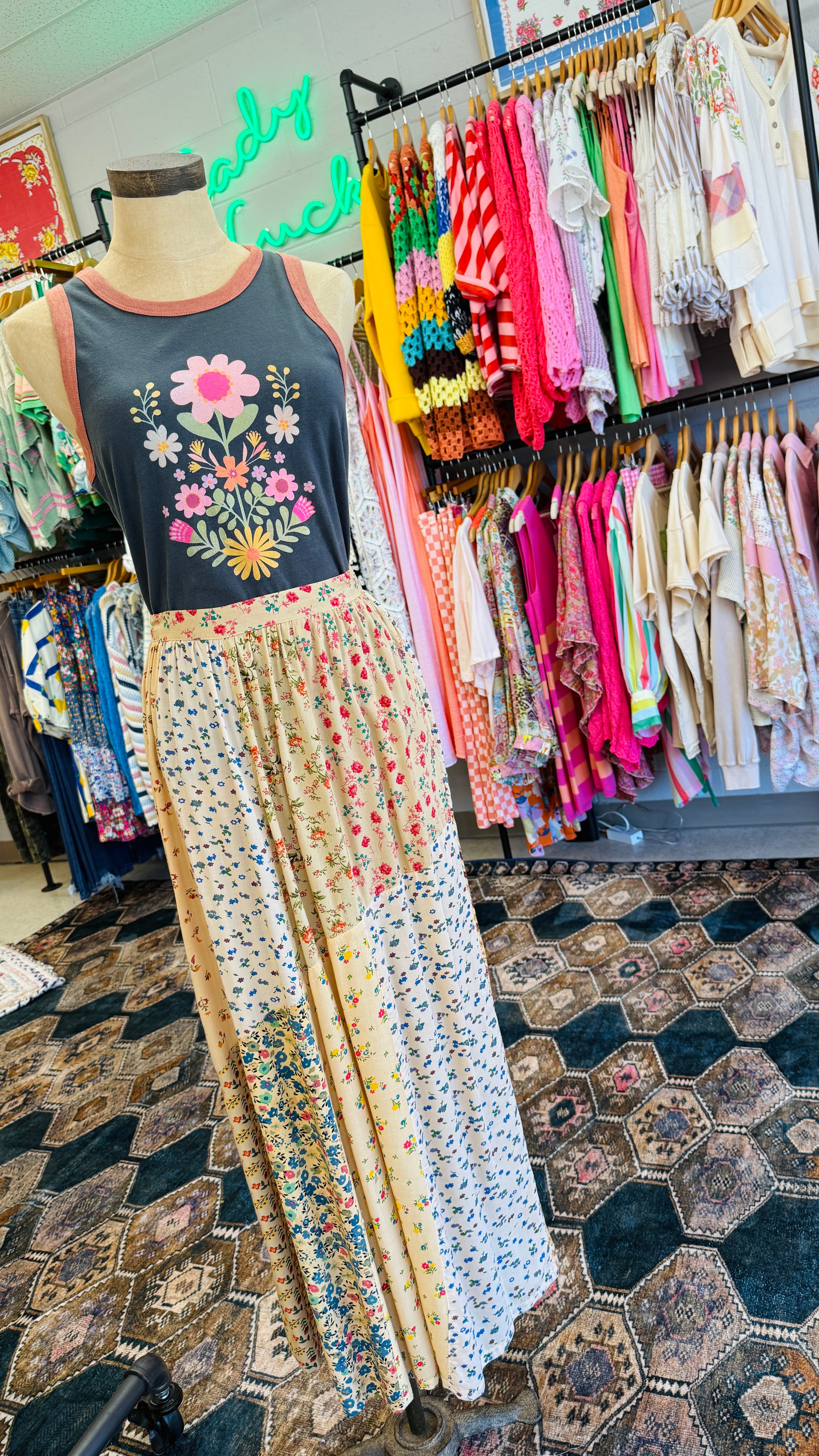 Serene Patchwork Maxi Skirt