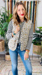 Watch My Spots Reversible Leopard Quilted Vest