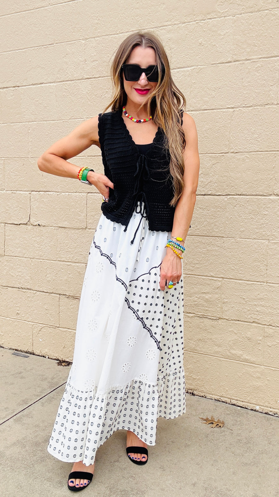 Dotted Elegance Maxi Skirt