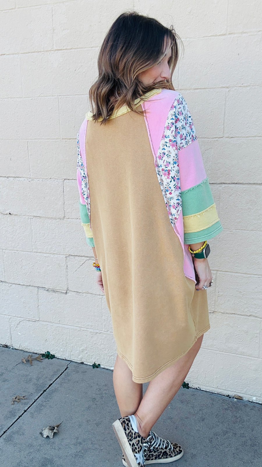 Color-Block & Bloom T-Shirt Dress