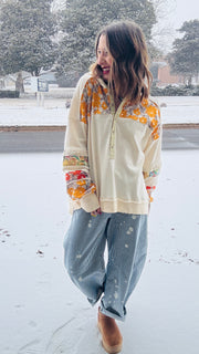 Sienna Floral & Lace patchwork Pullover