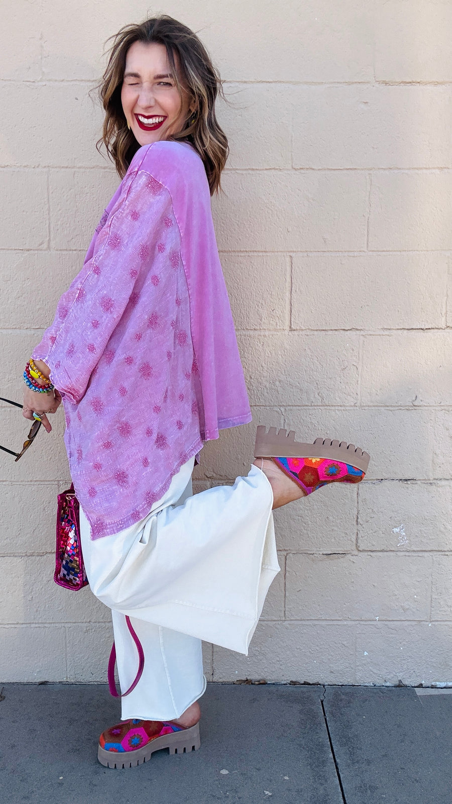 Peace & Petals Dolman Top-Dusty Rose