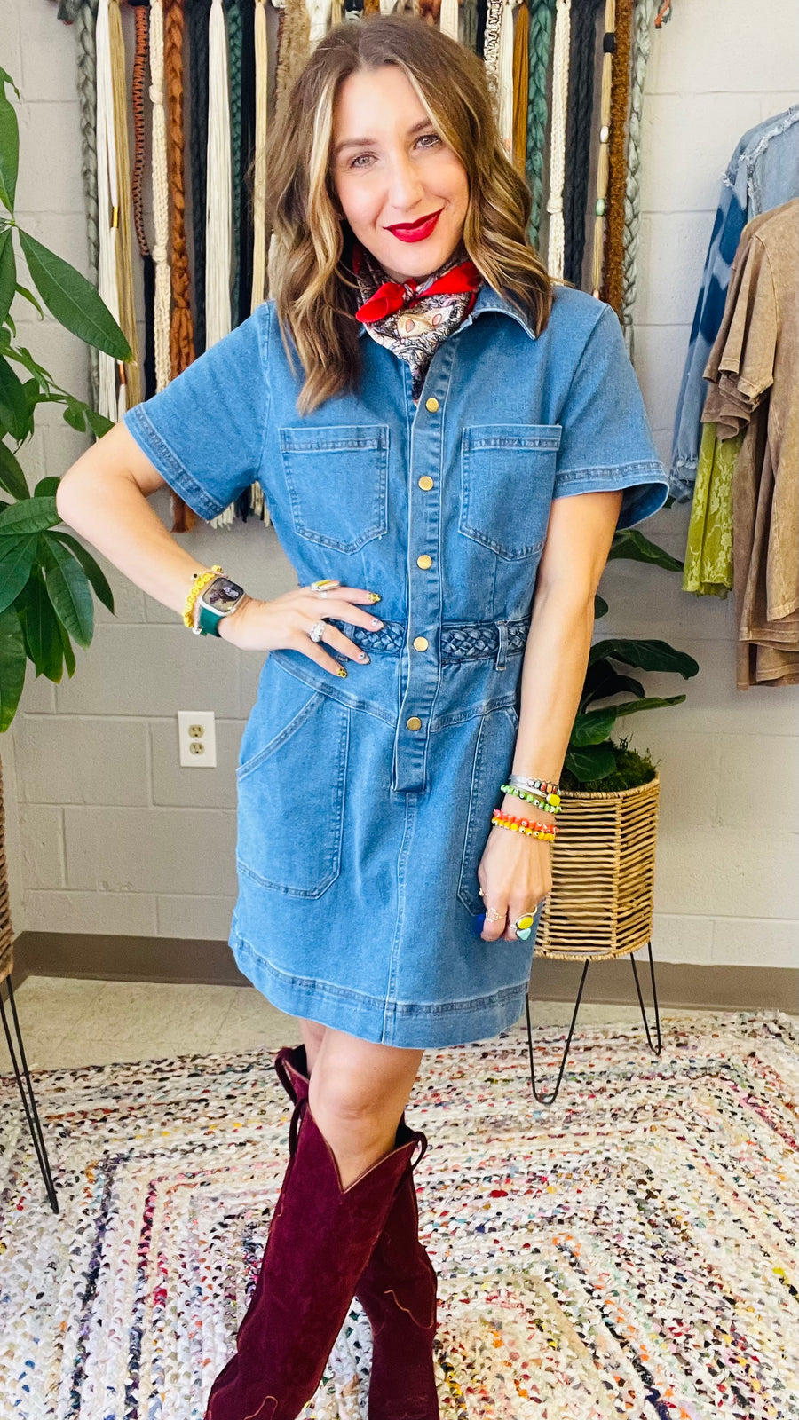 Cheyenne Button Up Denim Mini Dress