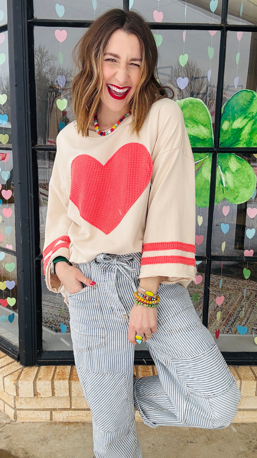 The Love Game Oversized Heart Top