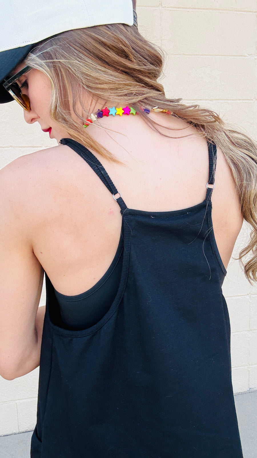 Effortless Charm Knit Romper Dress-Black