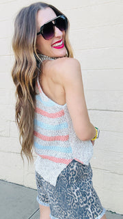 Starry Stripes Sleeveless Sweater