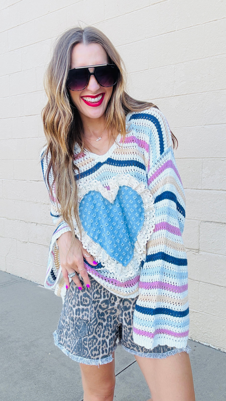 Sweetheart Stripes Hooded Sweater