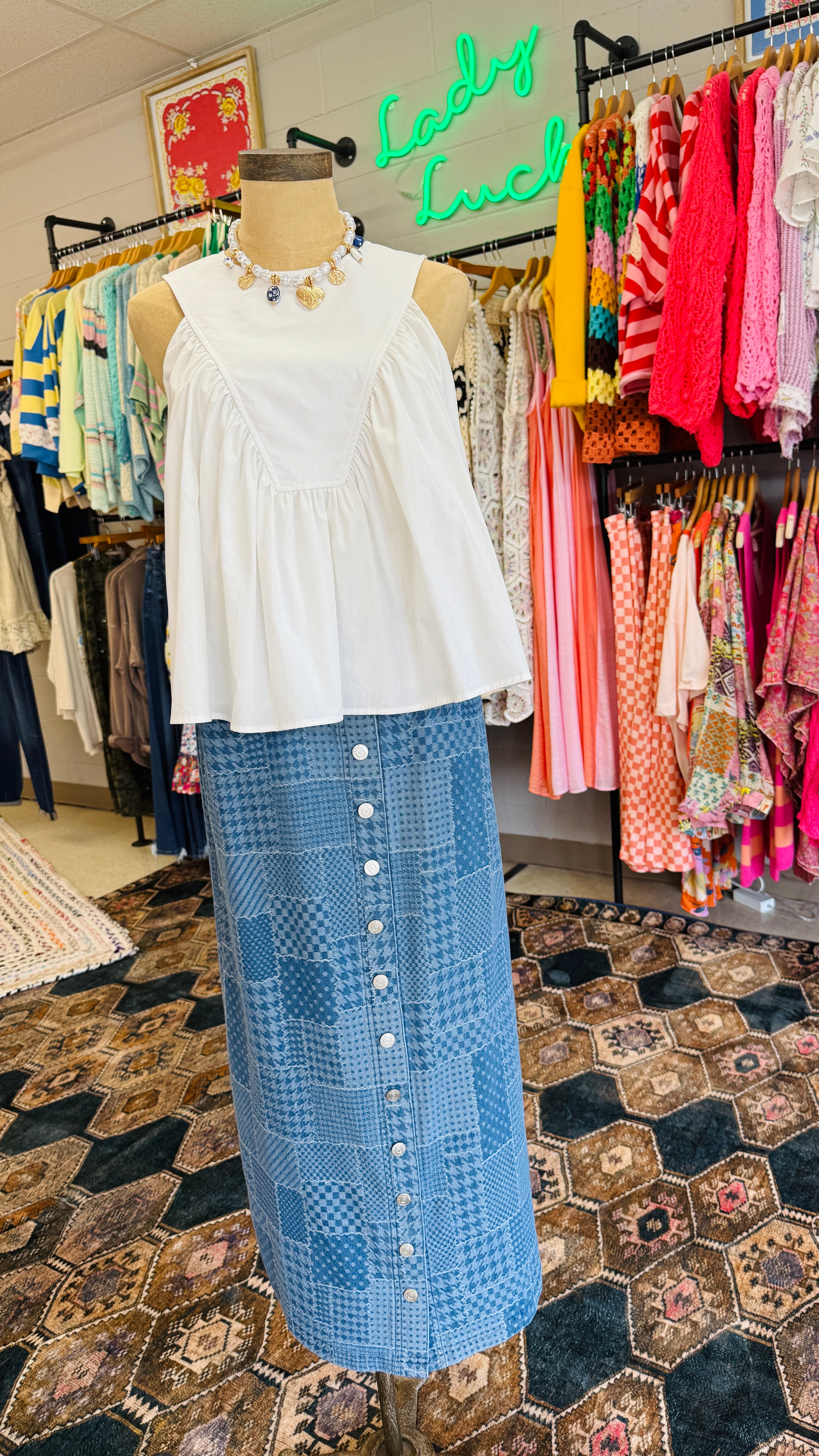 Heritage Patchwork Denim Skirt
