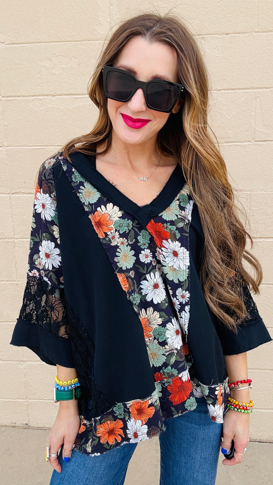 Noir Blossom Lace Top