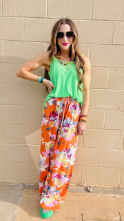 Lace Inset Dream Tank - Apple Green