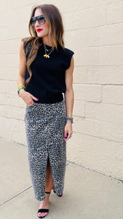 Classic Black Cap Sleeve Knit Top