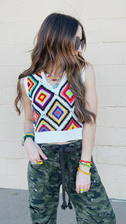 Colorburst Crochet Vest