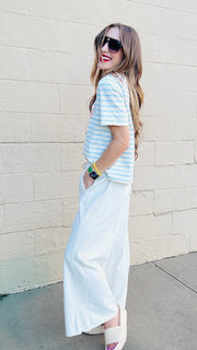 Cassie Ecru Wide Leg Sweats