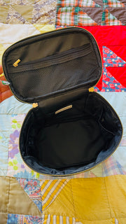 Black Leather Haircare Bag