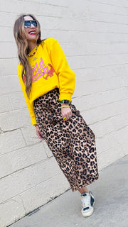 Walk on the Wild Side Leopard Midi Skirt