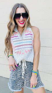 Starry Stripes Sleeveless Sweater