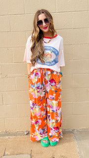 Tropical Bloom Wide-Leg Pants