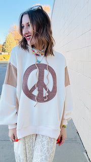 Peaceful and Pretty Waffle Knit Oversized Hoodie