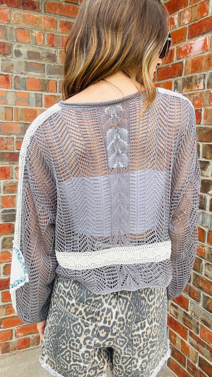 Meadowlight Crochet Sweater- Charcoal