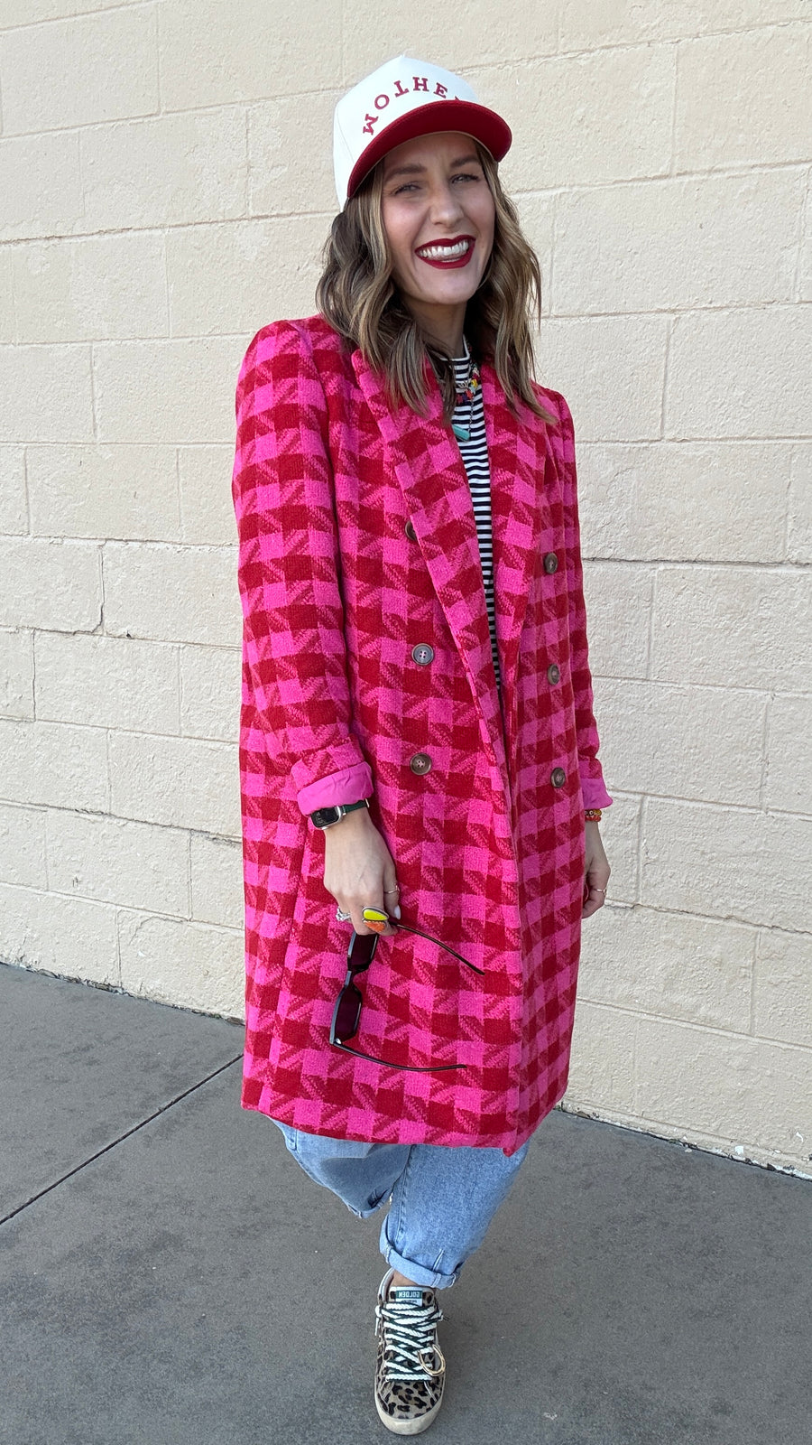 Pinkalicious Houndstooth Longline Jacket