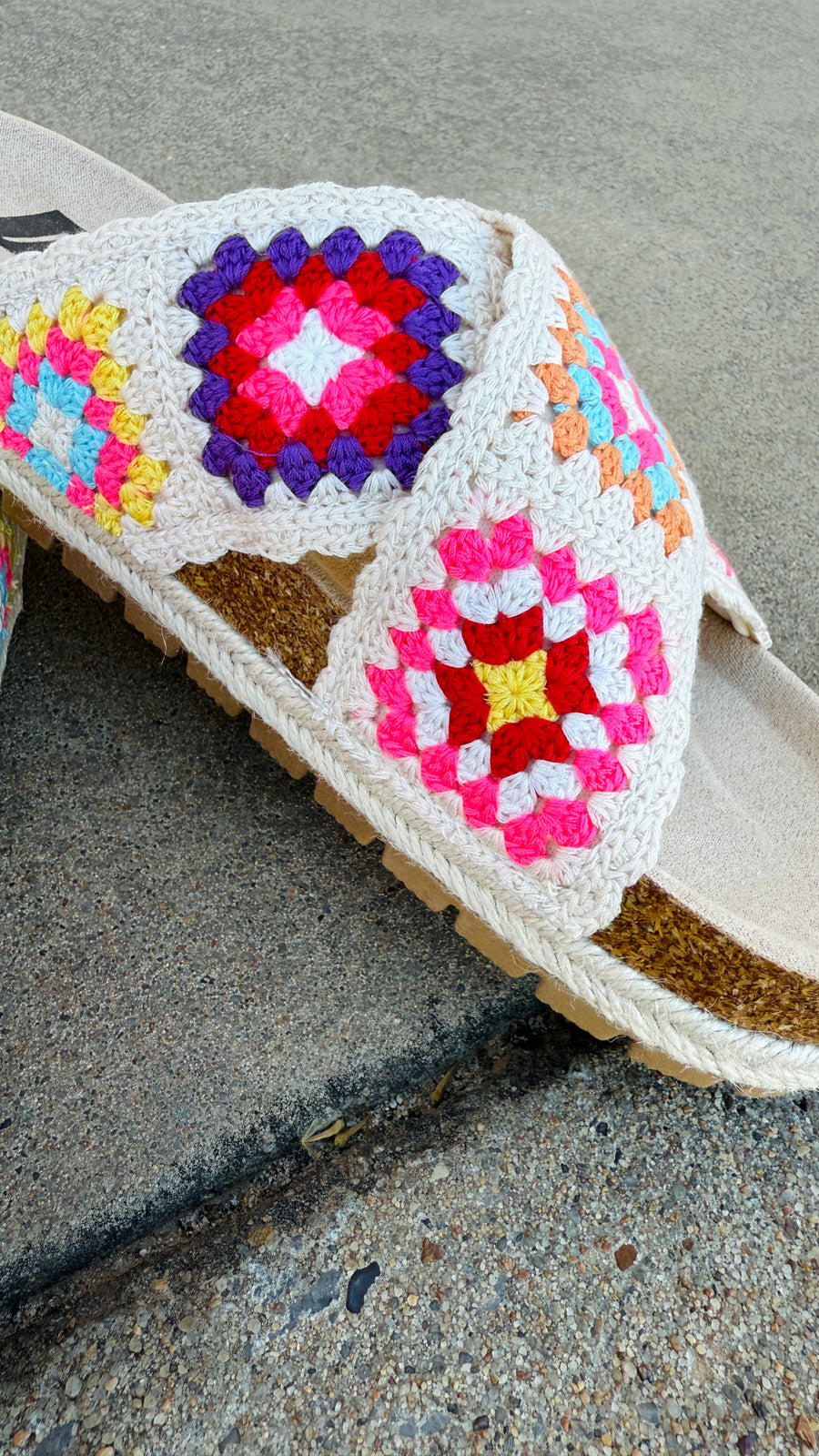 Tacoma Crochet Sandal in Sand Multi