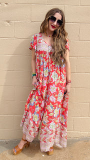 Blossom Breeze Flutter Sleeve Jumpsuit