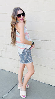 Starry Stripes Sleeveless Sweater
