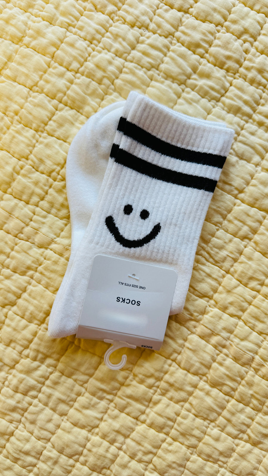 White & Black Smile Socks