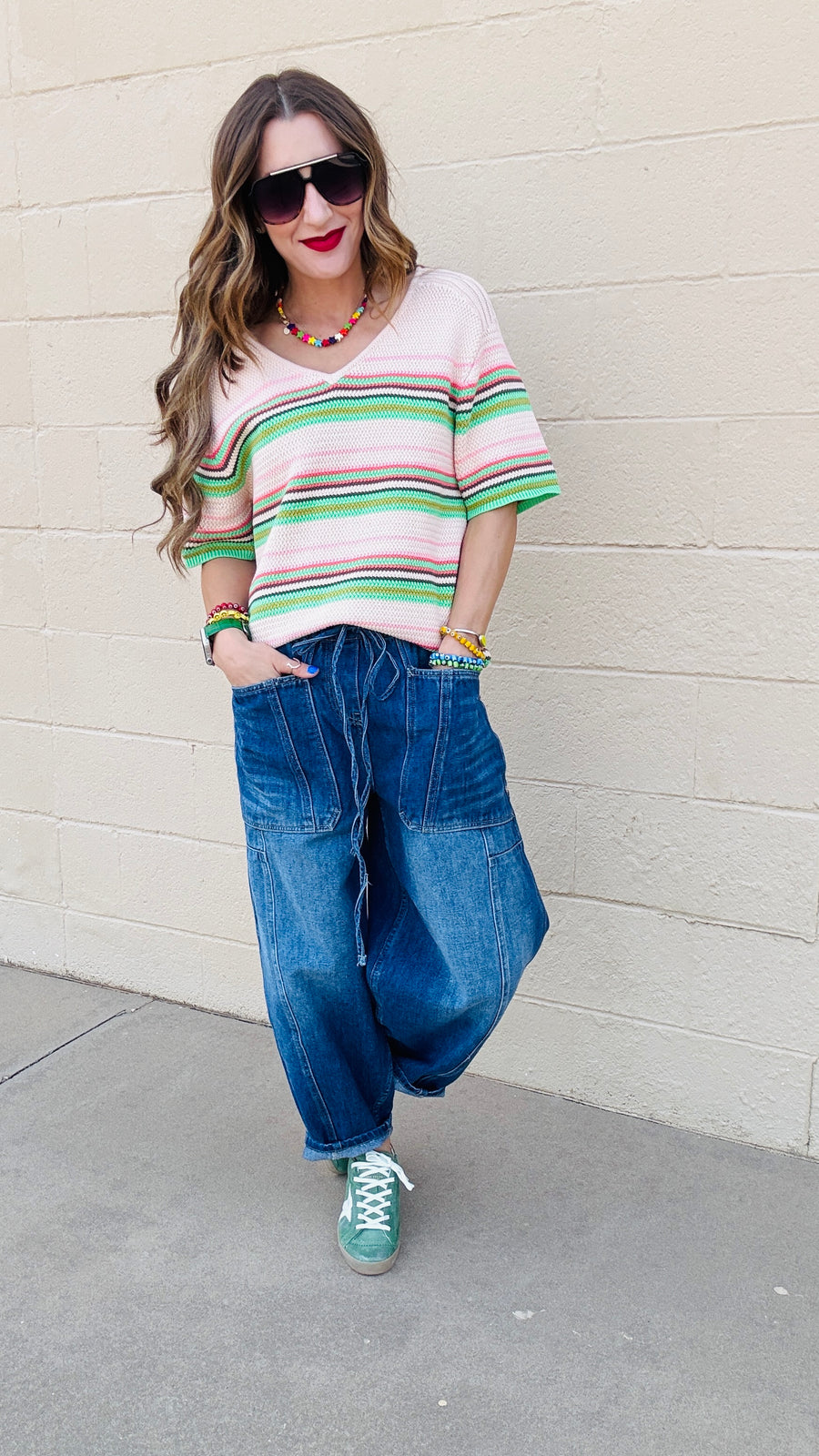 Sunset Citrus V-Neck Sweater