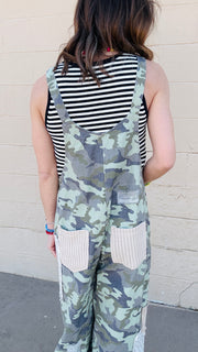 Free Spirit Patchwork Overalls- Camo