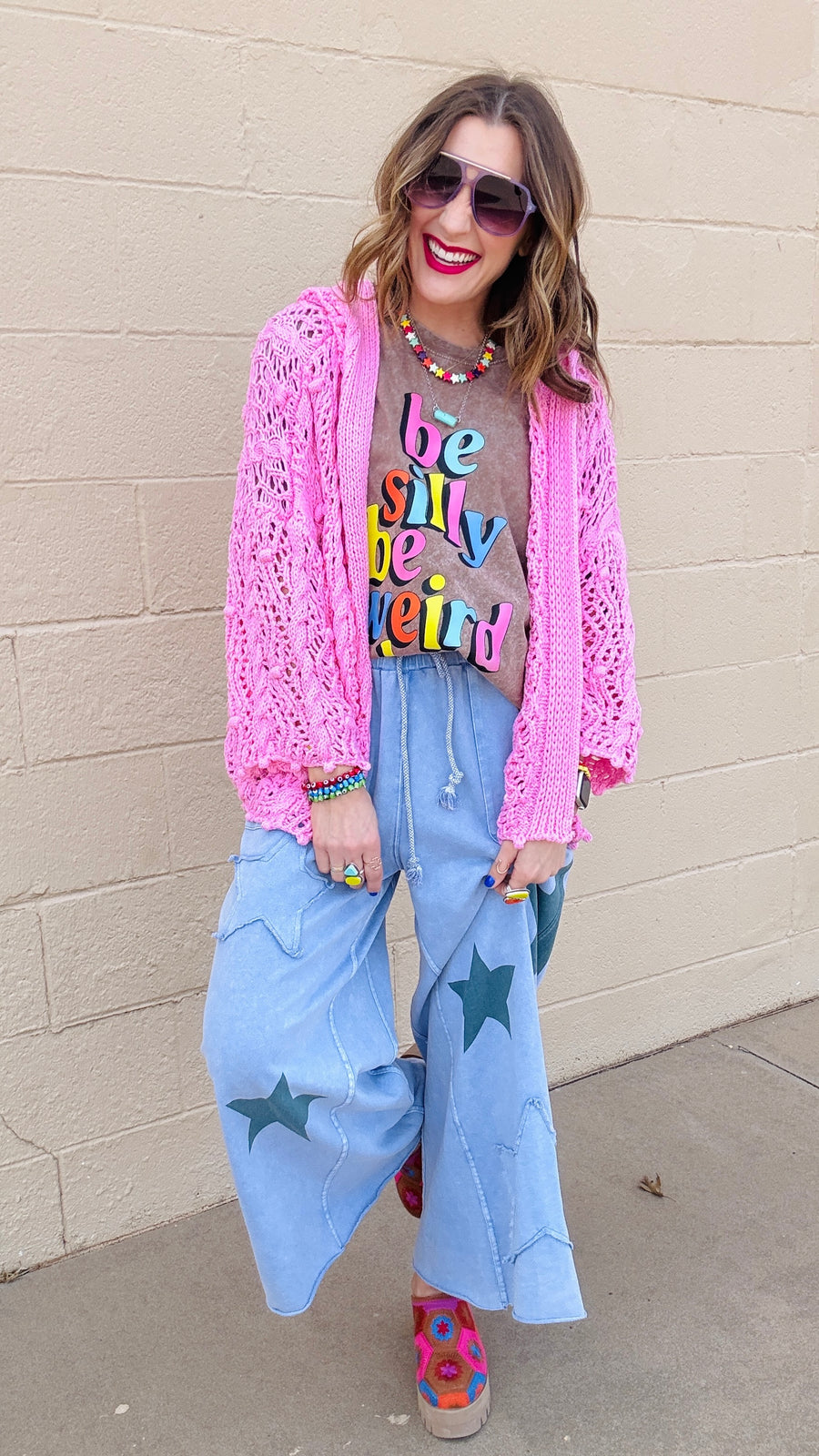 Skyline Breeze Crochet Cardigan-Bubblegum Pink