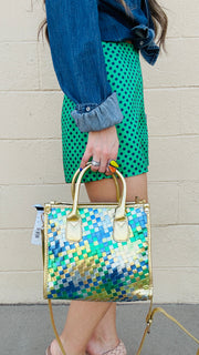 Polka Dot Perfection Satin Shorts - Green