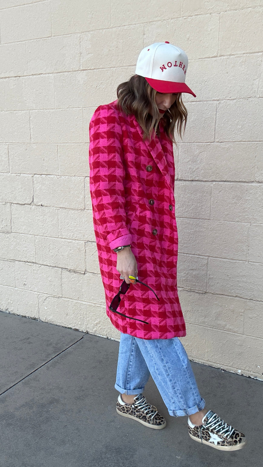 Pinkalicious Houndstooth Longline Jacket