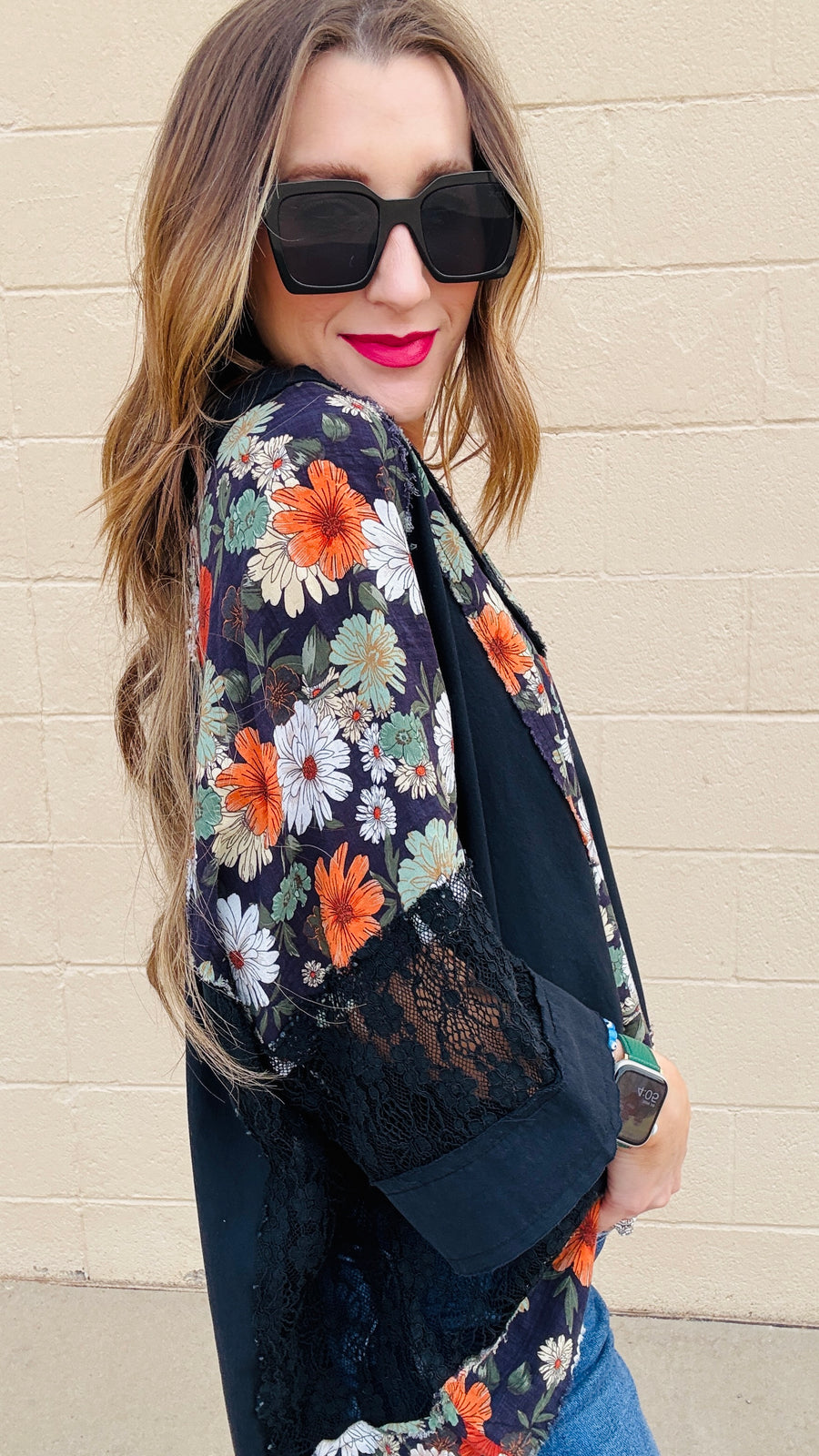 Noir Blossom Lace Top