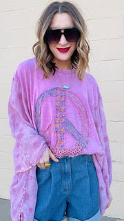 Peace & Petals Dolman Top-Dusty Rose