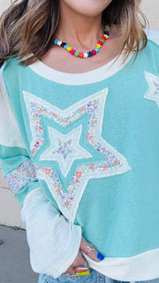 Stardust Bloom Contrast Top