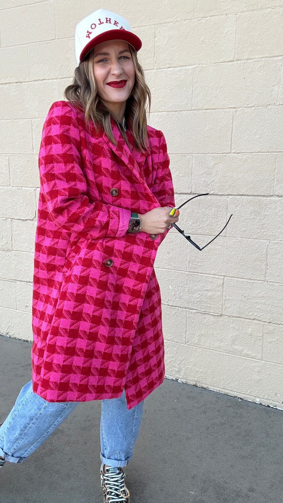 Pinkalicious Houndstooth Longline Jacket