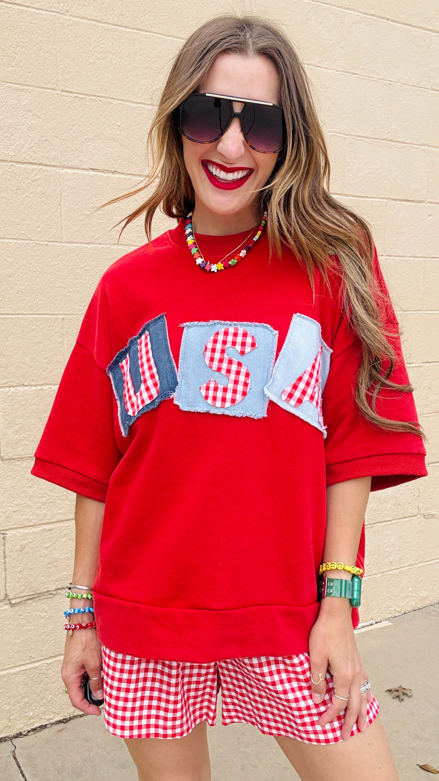 Patriotic Patchwork Sweatshirt