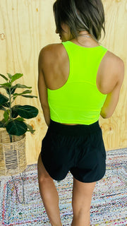 Mrs. Brightside Highneck Active Top- Neon Yellow