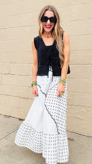 Dotted Elegance Maxi Skirt
