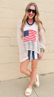Brighton Striped Shorts-Navy & Natural